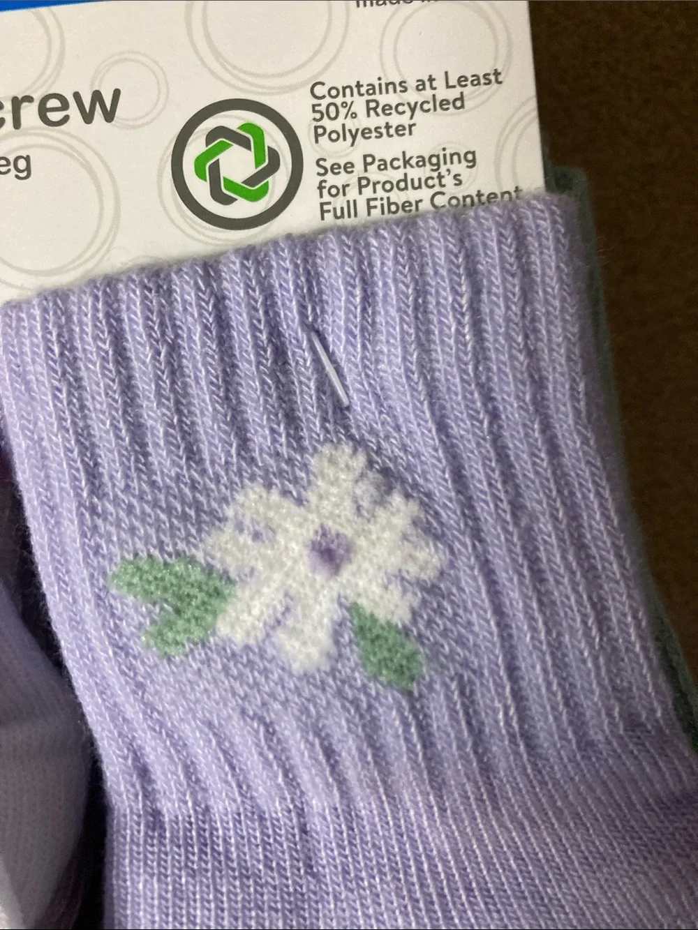 wonder nation Toddler Mid-Crew Socks in Lavender & White - 6 Pair